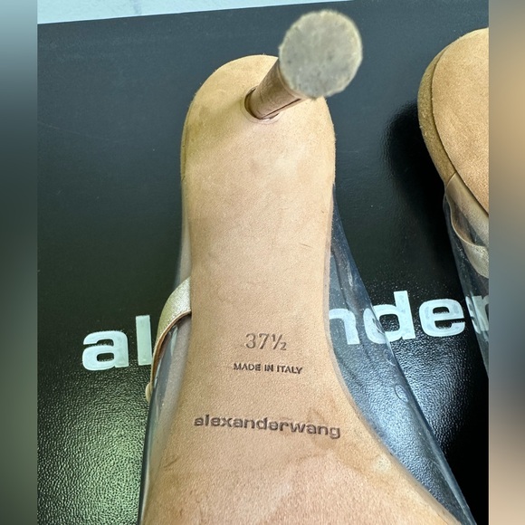 Alexander Wang Kaia heels PVC & Suede. Color camel/nude. Size 37.5 Comes W/ Box - Picture 12 of 14